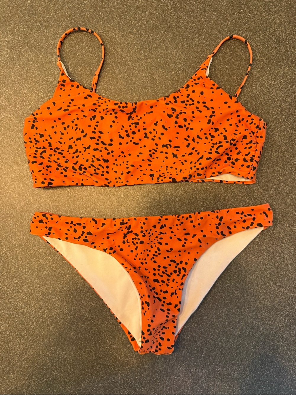SHEIN Orange and Black Spotted Bikini Set